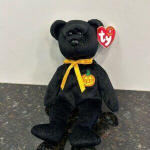 Ty Beanie Baby Haunt Halloween Black Bear 2001 PRISTINE CLEAN Brand New MINT Tag